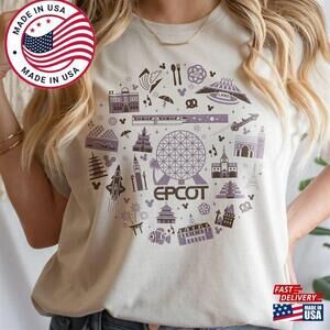 Disney Epcot Center Shirt Group Spaceship Earth Classic